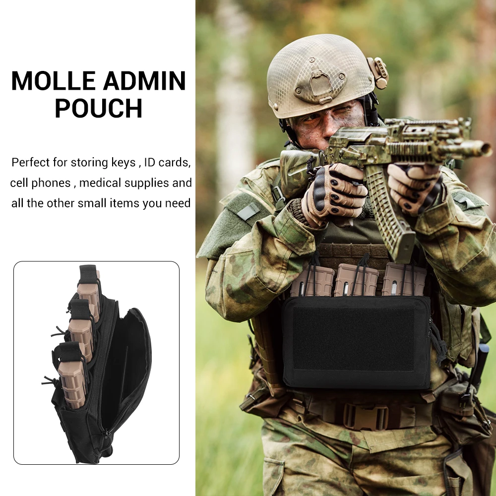 Tactical Triple Magazine Pouch .223/5.56mm Open Top Mag Bag Molle EDC Bag with Hook Loop Patches Airsoft Hunting Accessories