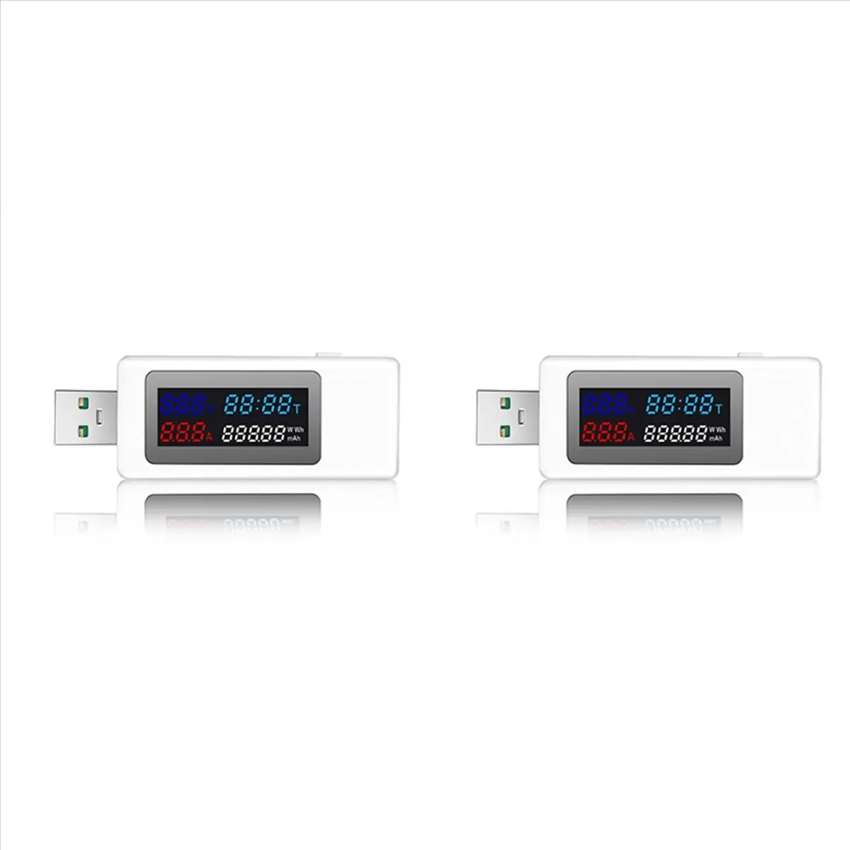 جديد! جهاز اختبار USB 2X 6 في 1 DC4-30V IPS عرض الجهد الرقمي توقيت الطاقة كاشف السعة للتيار والجهد والأبيض