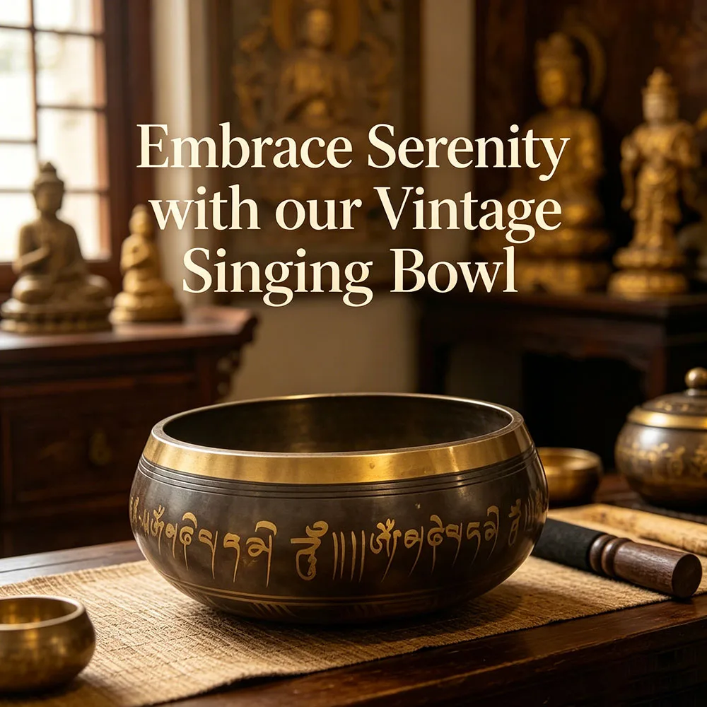 

7inch Handmade Nepalese Singing Bowl with Leather Mallet Buddhist Sound Bowl for Yoga Meditation Chakra Sound Healing Home Decor