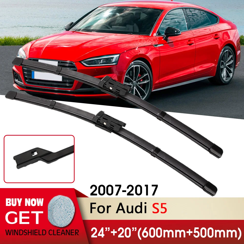 

Car Wiper RHD & LHD Front Wiper Blades 24"+20" For Audi S5 2007-2017 Fit push button Windshield Windscreen Front Window