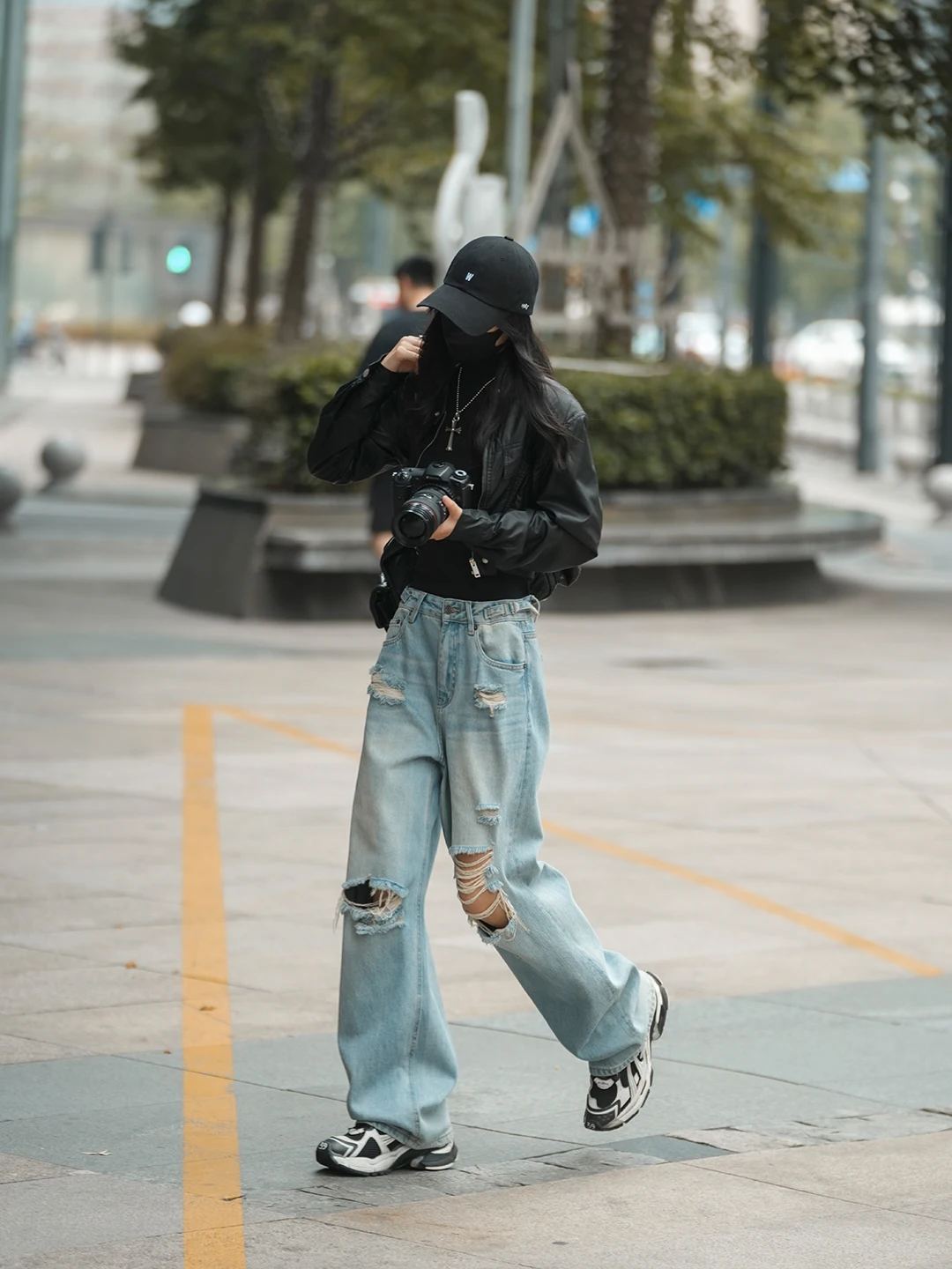 

Luna7xi синие джинсовые брюки с дырками, женские летние новые дизайнерские прямые широкие брюки, удобные дышащие повседневные джинсы