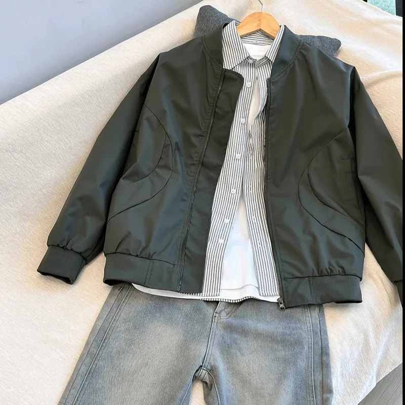 New Fashion Spring Autumn Men Solid Color Zipper Long Sleeve Casual Simple Jackets American European Style Male Coats Clothes