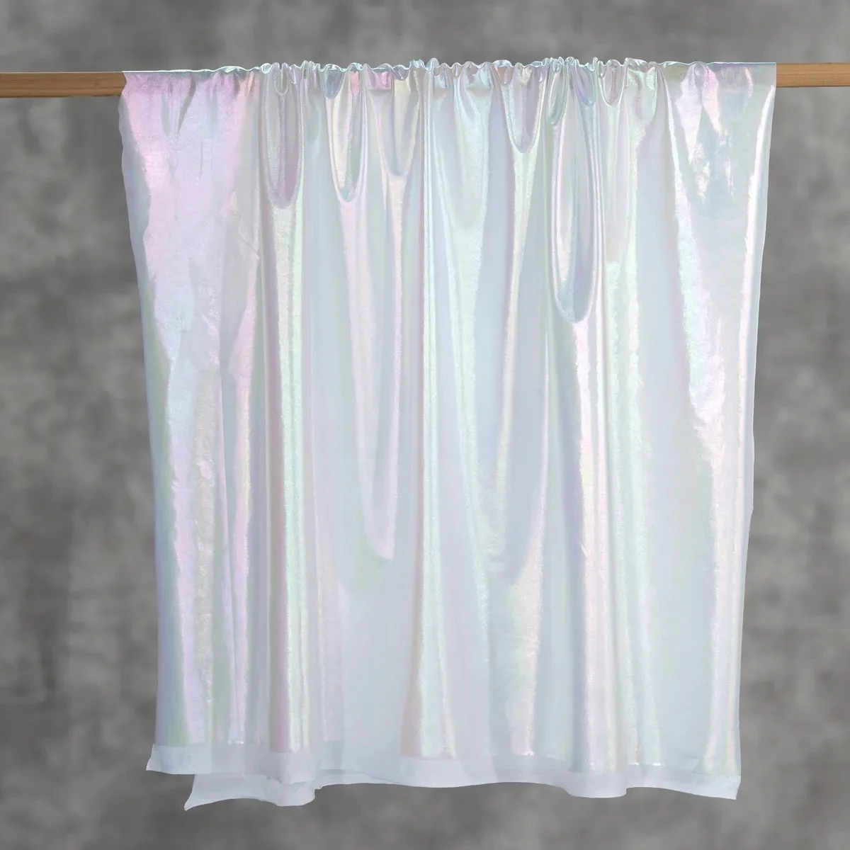 

Shiny White Iridescent Spandex Fabric Stretchy for DIY Sewing Material Wedding Dress Garment Wide 160cm Sold By The Meter