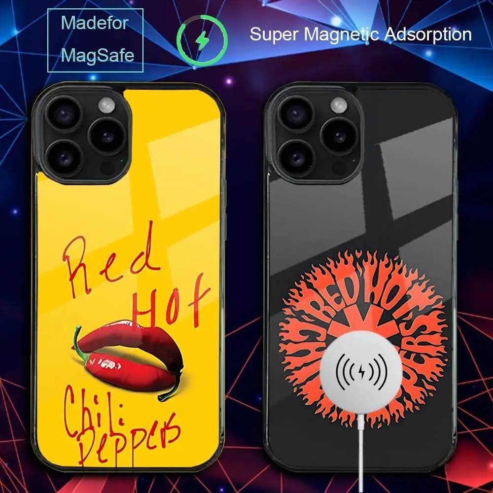 

R-Red Hot C-Chili Peppers Phone Case For iPhone 17,16,15,14,13,12,11,Pro,Max,Plus,Mini,SE4,E Magnetic Magsafe Wireless Charging
