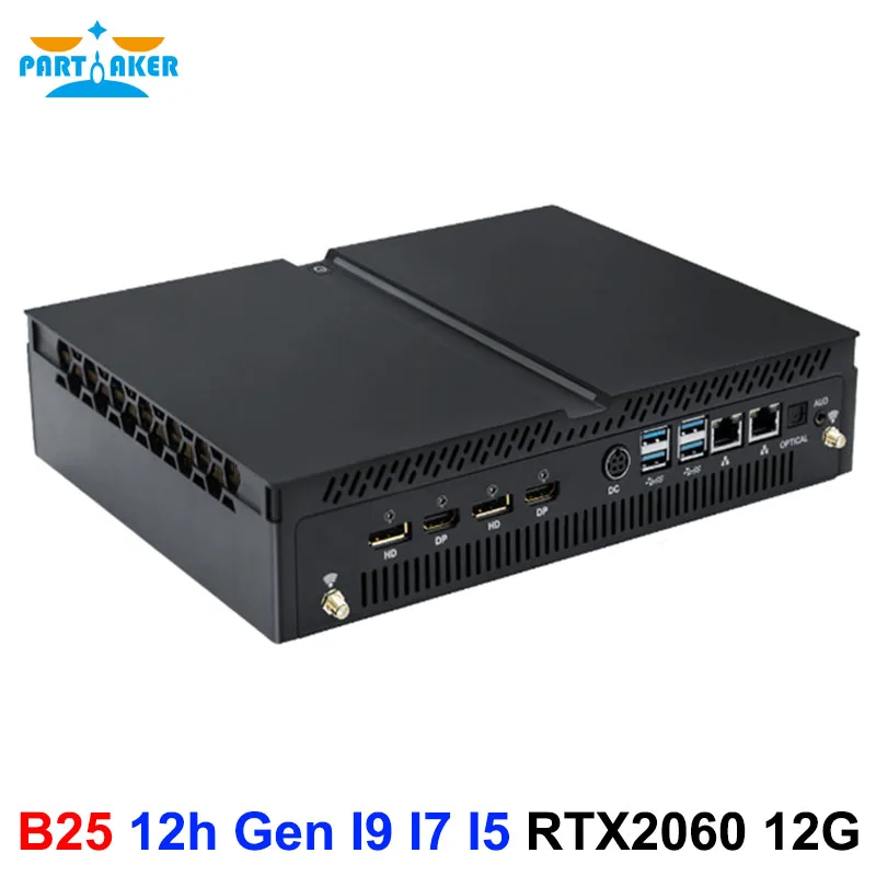 Partaker 12th Gen Mini Host Gamer PC i9 12900F i7 12700F i5 12400F Nvidia RTX 2060 12G PCIE4.0 Windows 11 WiFi6 Mini PC Gaming
