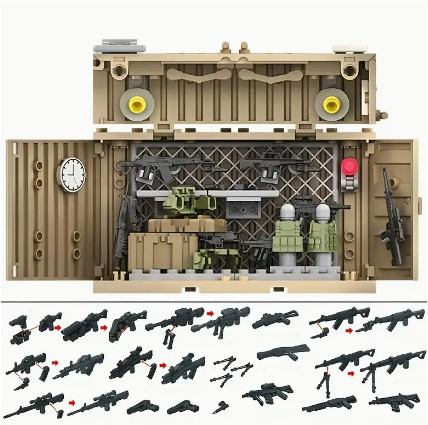 SWAT Gear Special Forces Bausteine-Set, Bausteine-Set mit Militärmotiv, für Jungen, kreative Weihnachtsgeschenke