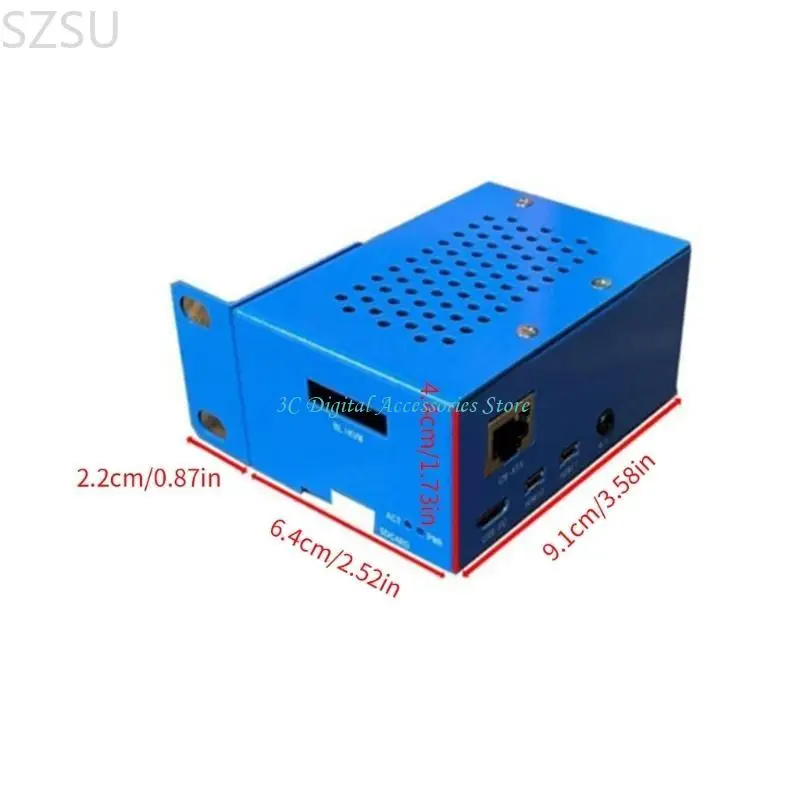 SZSU BliKVM HAT Server KVM 1080P with Metal Blue Case O & M KVM Remote Controllers