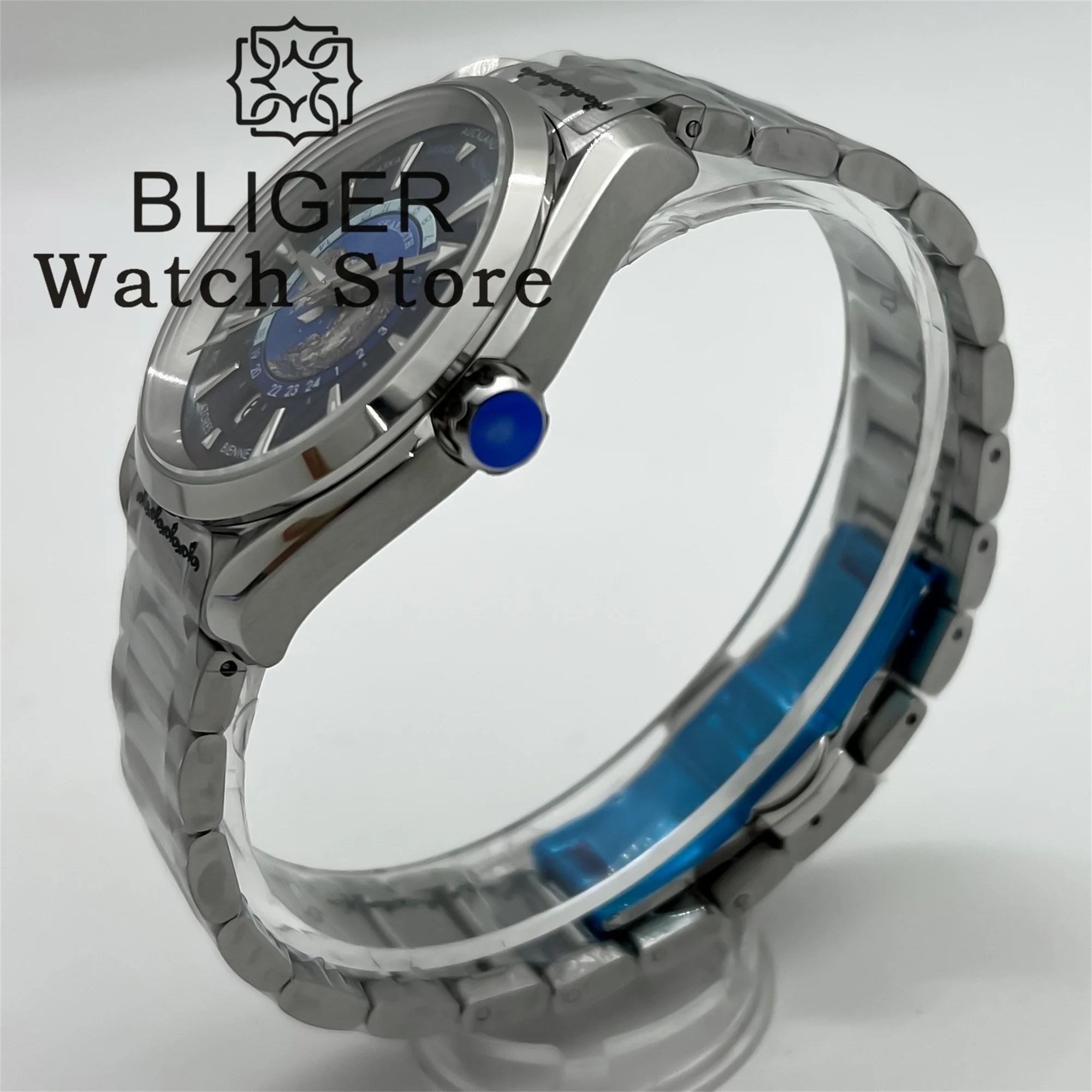 BLIGER-reloj mecánico de acero inoxidable para hombre, cronógrafo de cristal de zafiro de lujo, movimiento automático, resistente al agua hasta 100M, 40MM, NH35A