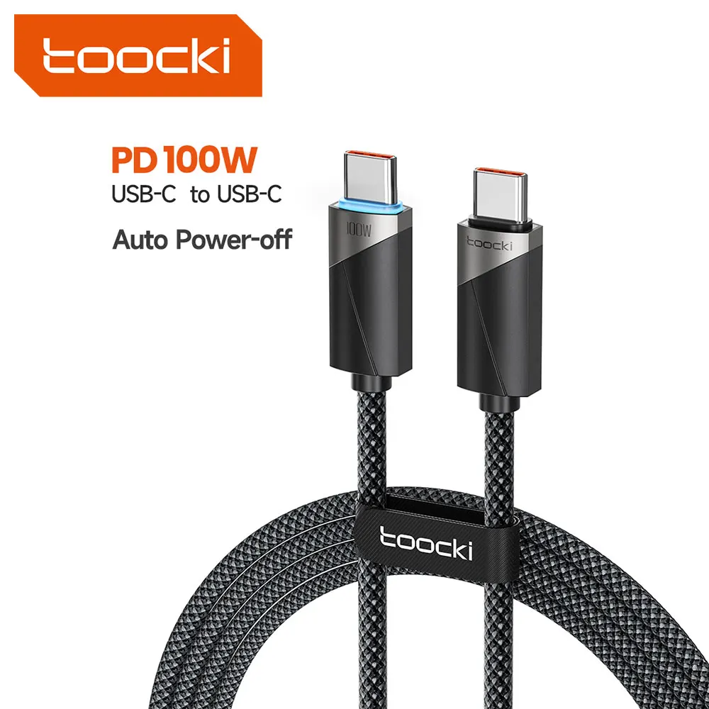 

Toocki PD 100 Вт USB C To C Кабель для iPhone 17 16 iPad Samsung Xiaomi PD Быстрая зарядка Зарядное устройство Шнур для передачи данных Провод 5A Чип E-Marker