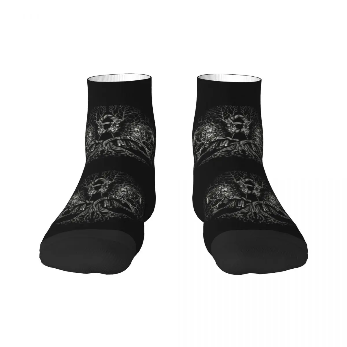 Cute Print Tree Of Life Yggdrasil With Ravens Socks for Women Men Stretch Summer Autumn Winter Vikings Crew Socks