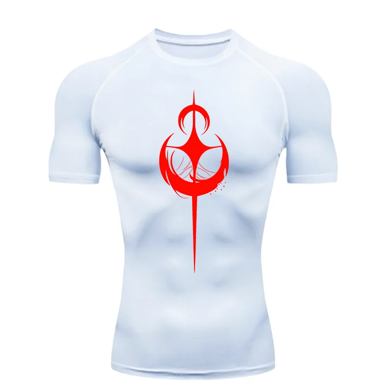 Abstract Design Men's Sports T-shirt Training Fitness Compression Quick Dry Short Sleeve T-Shirt Athletic Tees Workout T-Shirt
