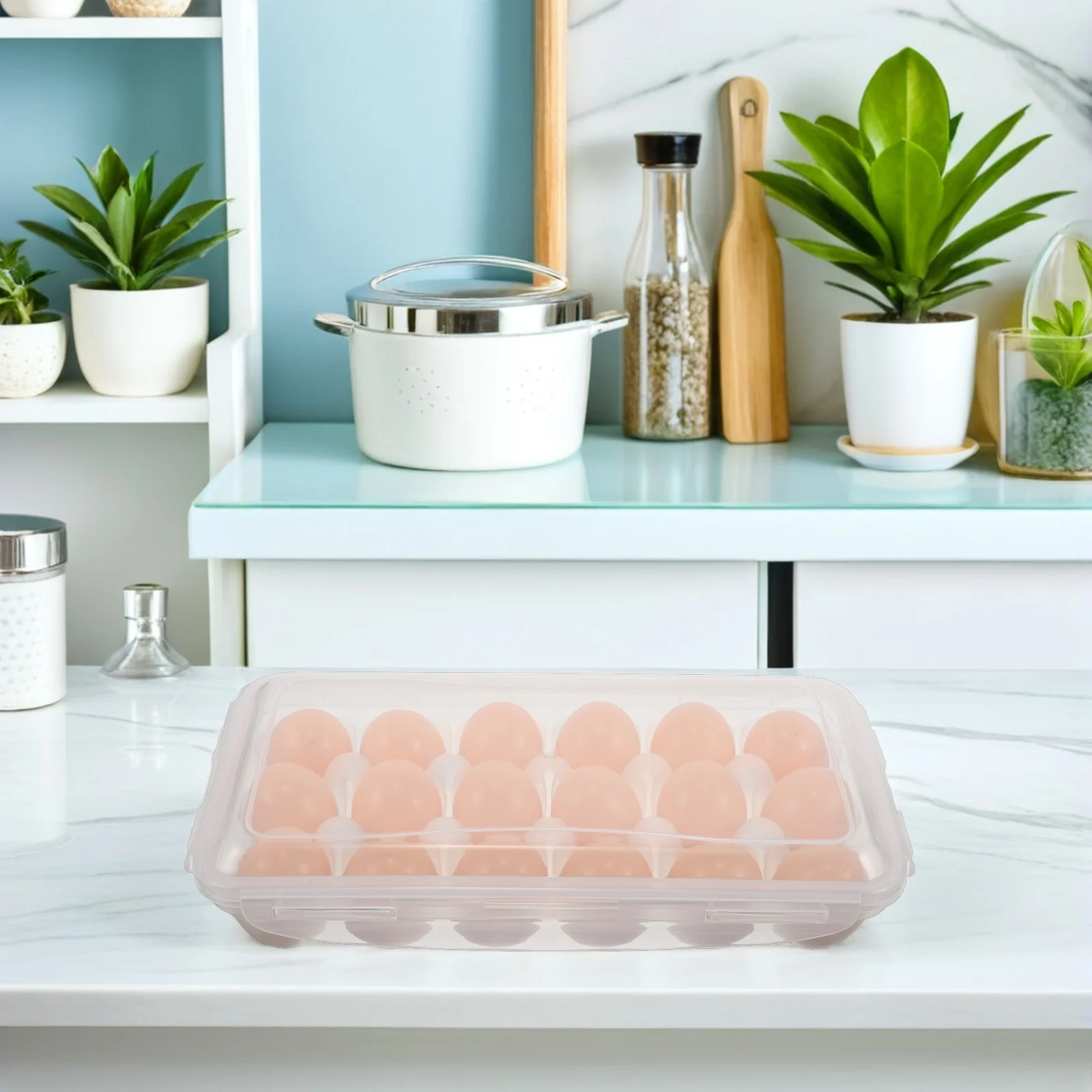 

2Pcs Stackable Egg Storage Box Transparent Plastic Organizer Lid Fridge Rack Holder Fresh Egg Keeper for Refrigerator