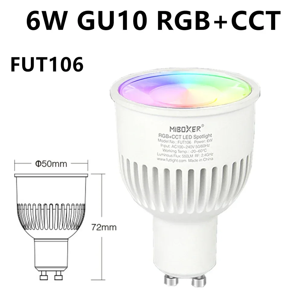 جديد MR16 GU10 E14 E27 Miboxer 2.4G Led لمبة مصباح ليد 4 واط 5 واط 6 واط 9 واط 12 واط CCT RGB + CCT اللاسلكية واي فاي التحكم عن بعد LED الأضواء #4