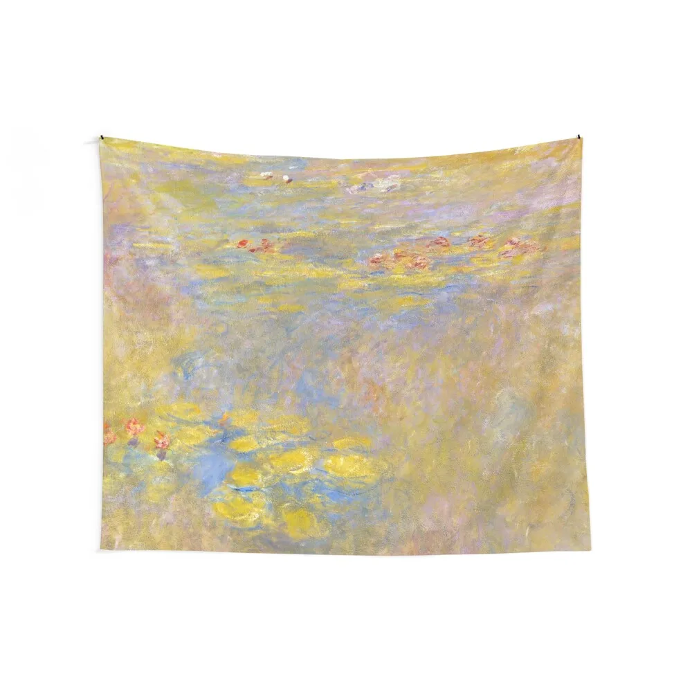 Water Lilies Yellow Nirvana Monet Fine Art Tapestry Tapete For The Wall Decorative Wall Murals Tapestry