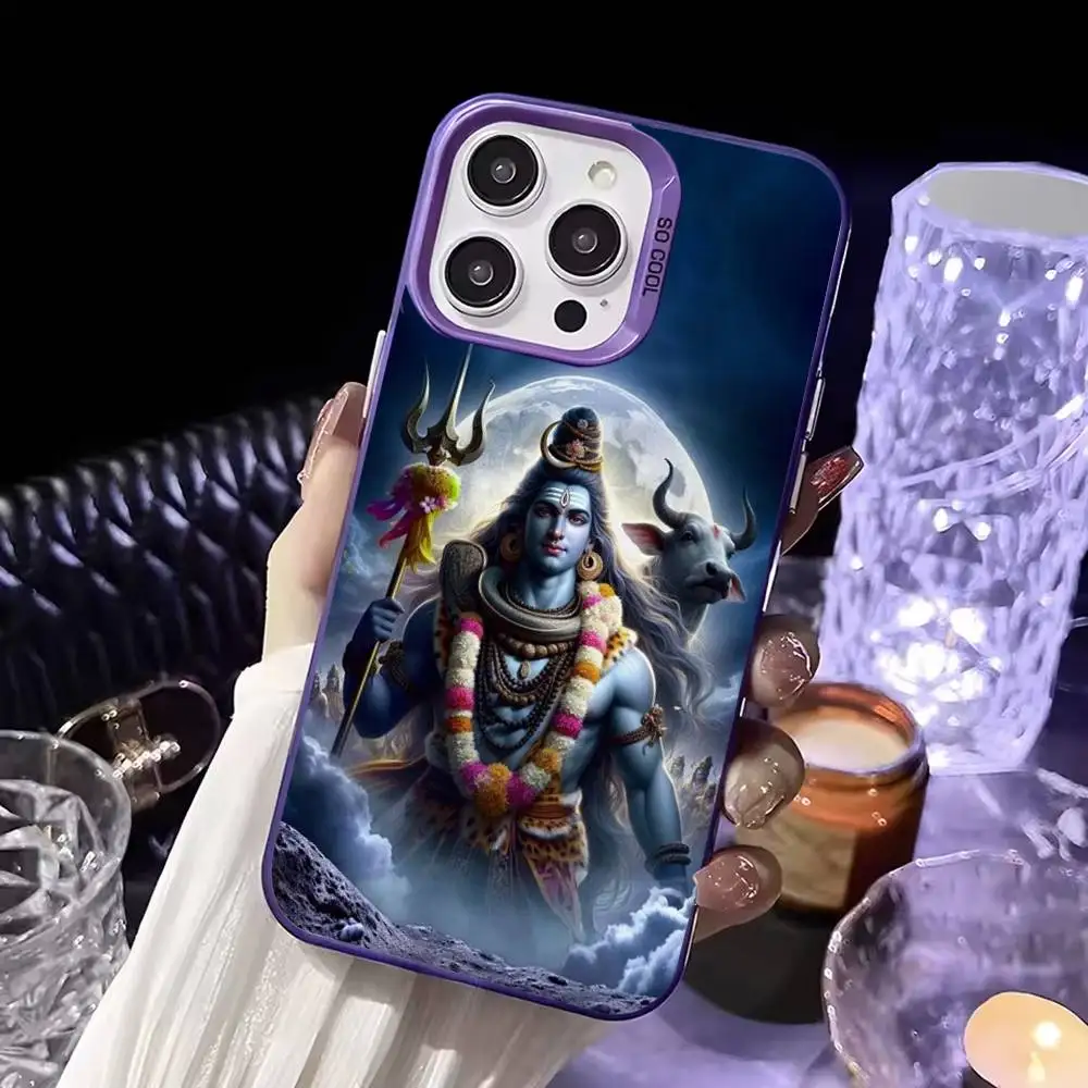 حافظة هاتف Lord Shiva Hindu G-God Buddha لهاتف iPhone17,16,15,14,13,12,11,Mini,Pro,SE,MAX,plus,Purple Matte غطاء سيليكون #5