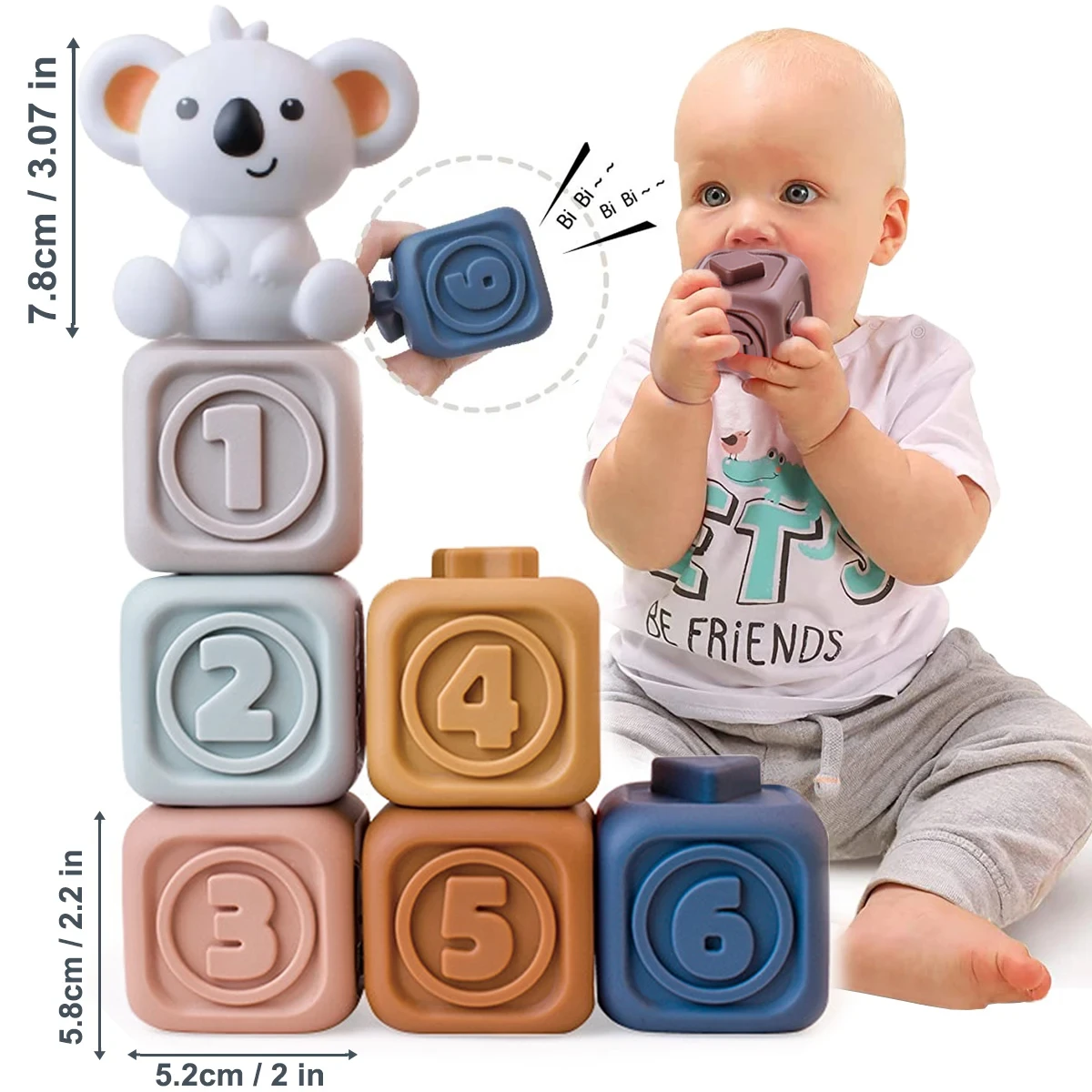 Alta qualità bambino morbido Silicone impilabile torre blocchi giocattolo anello impilato KidsToddler educazione del bambino apprendimento bagno