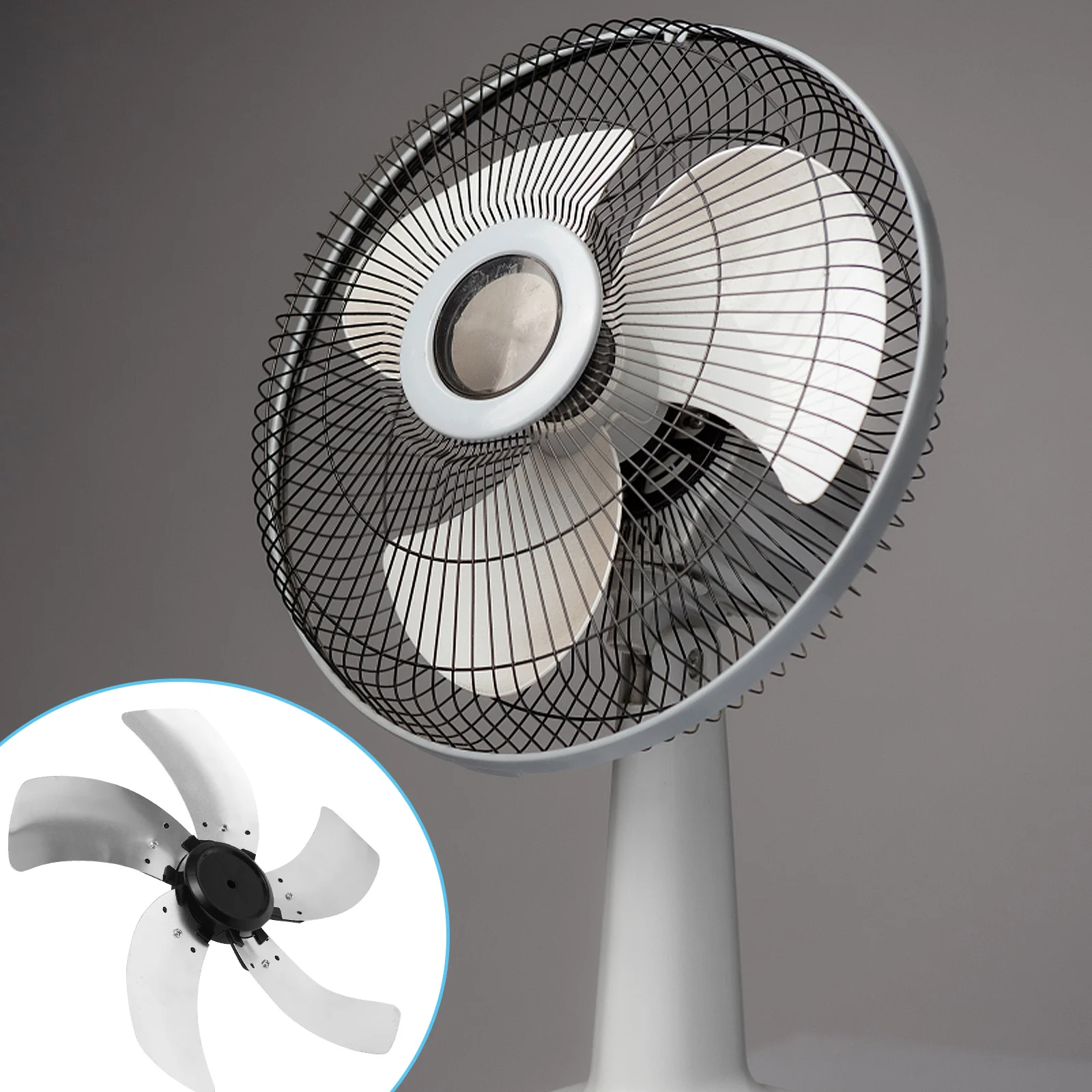 

Universal 16-Inch 5-Leaves Aluminum Blades Silent Replacement Parts For Table Standing Ceiling Fans Home Office Use Pedestal