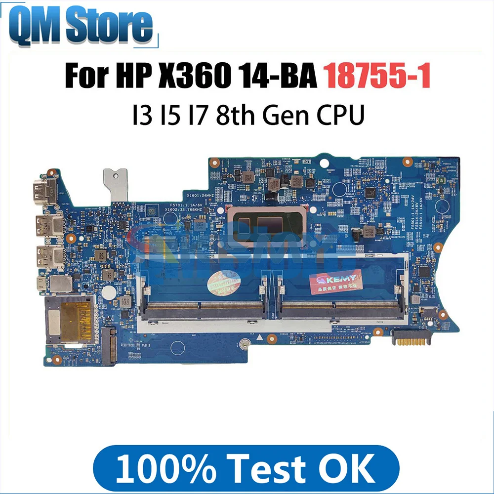 Computer Mainboard For HP X360 14-BA L39180-001 L41253-00 Laptop Motherboard With i3-8145U i5-8265U i7-8565U CPU