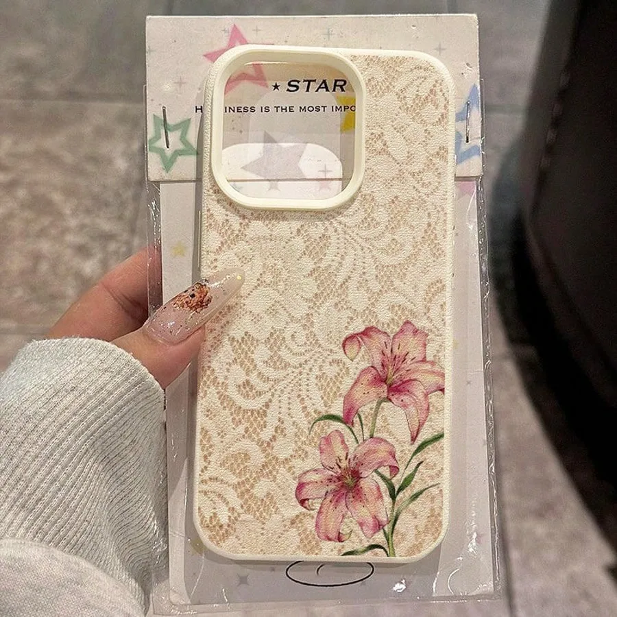 Cute Polka Dot Lily Floral Pattern Phone Case For iPhone 18 17 Pro Max Cases iPhone 16 15 Plus 14 13 12 11 XS X XR Air 17E Cover