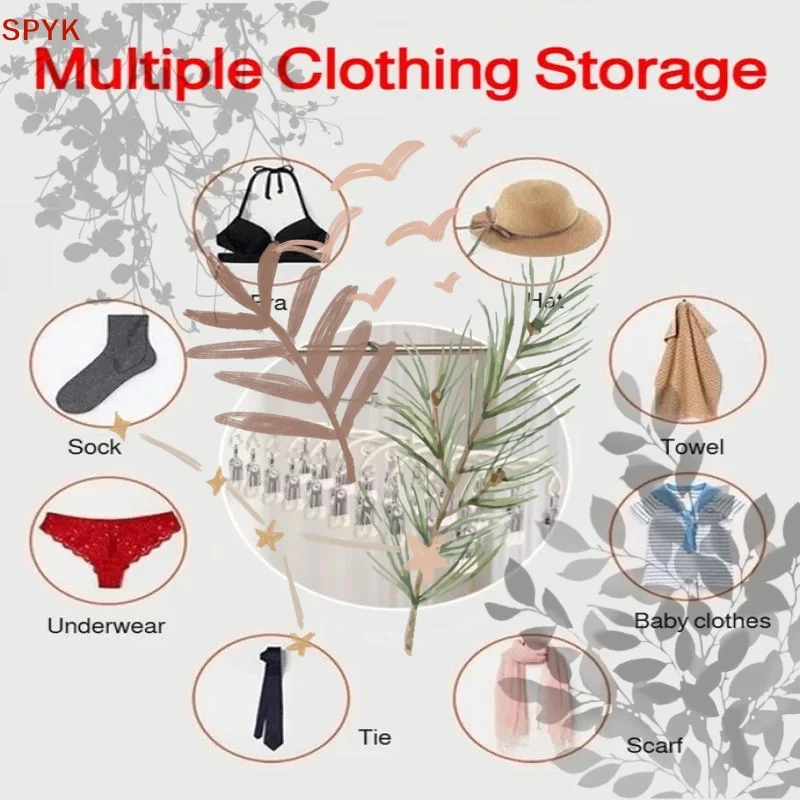 Clips Stainless Steel Sock Hanger Multi-Functional: 20 Laundry Drying Rack Shoes Underwear