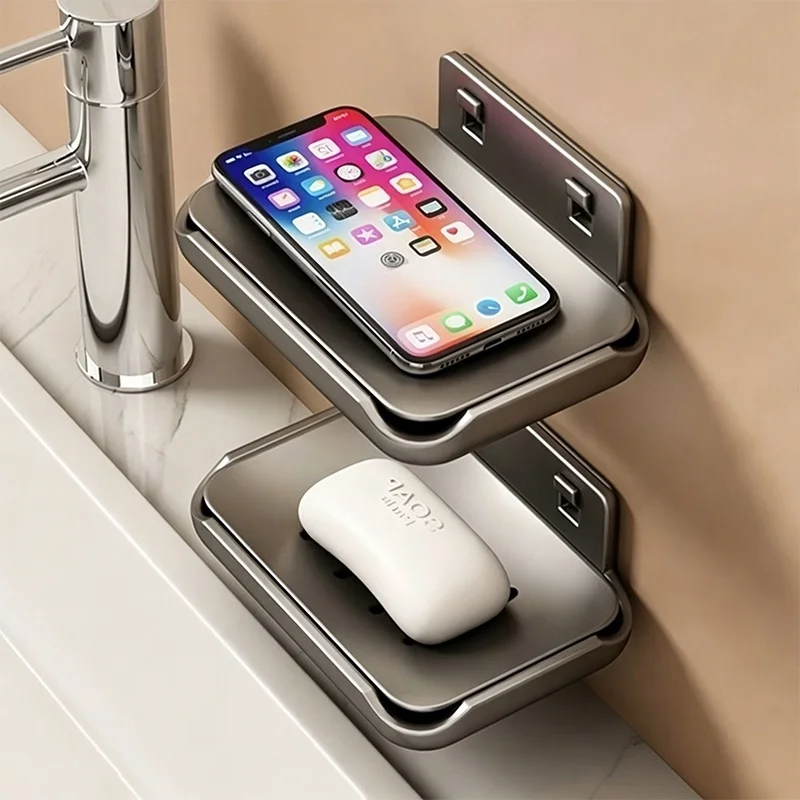 

Bathroom Corner Soap Storage Holder No-Drill Rack