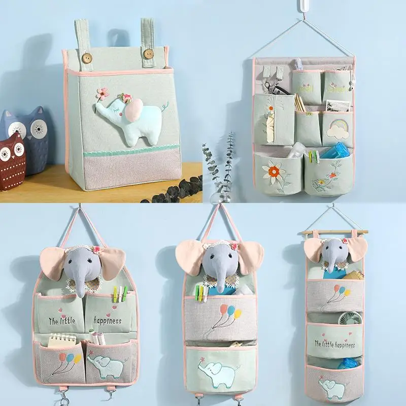 2025 Cute Cartoon Storage Bag Small Cloth Bag Bedhead Wall Hanging Toilet Storage Bag Hanging Bag Door Storage Hanging Bag LH250