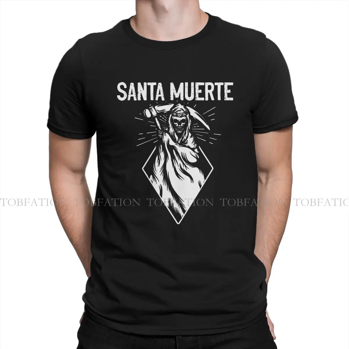 Deity Sugar Skull Satanic Mexican Dead Unique TShirt Santa Muerte Comfortable Creative Graphic T Shirt Short Sleeve