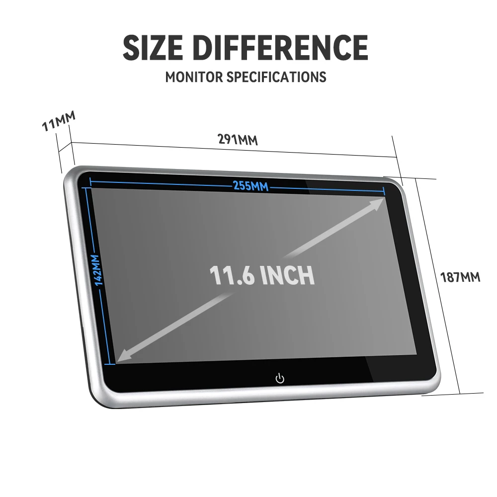 KTYDKP 11.6 بوصة سيارة مسند الرأس رصد مشغل MP5 مرآة ربط HD 1080P فيديو شاشة تعمل باللمس مع USB/SD/BT مشغل وسائط متعددة