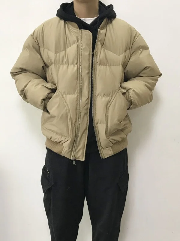 

Thickened American Style Flight Jacket Cotton Coat Men's Autumn Winter Fashion Urban Casual Warm Stand Collar Baseball Coat