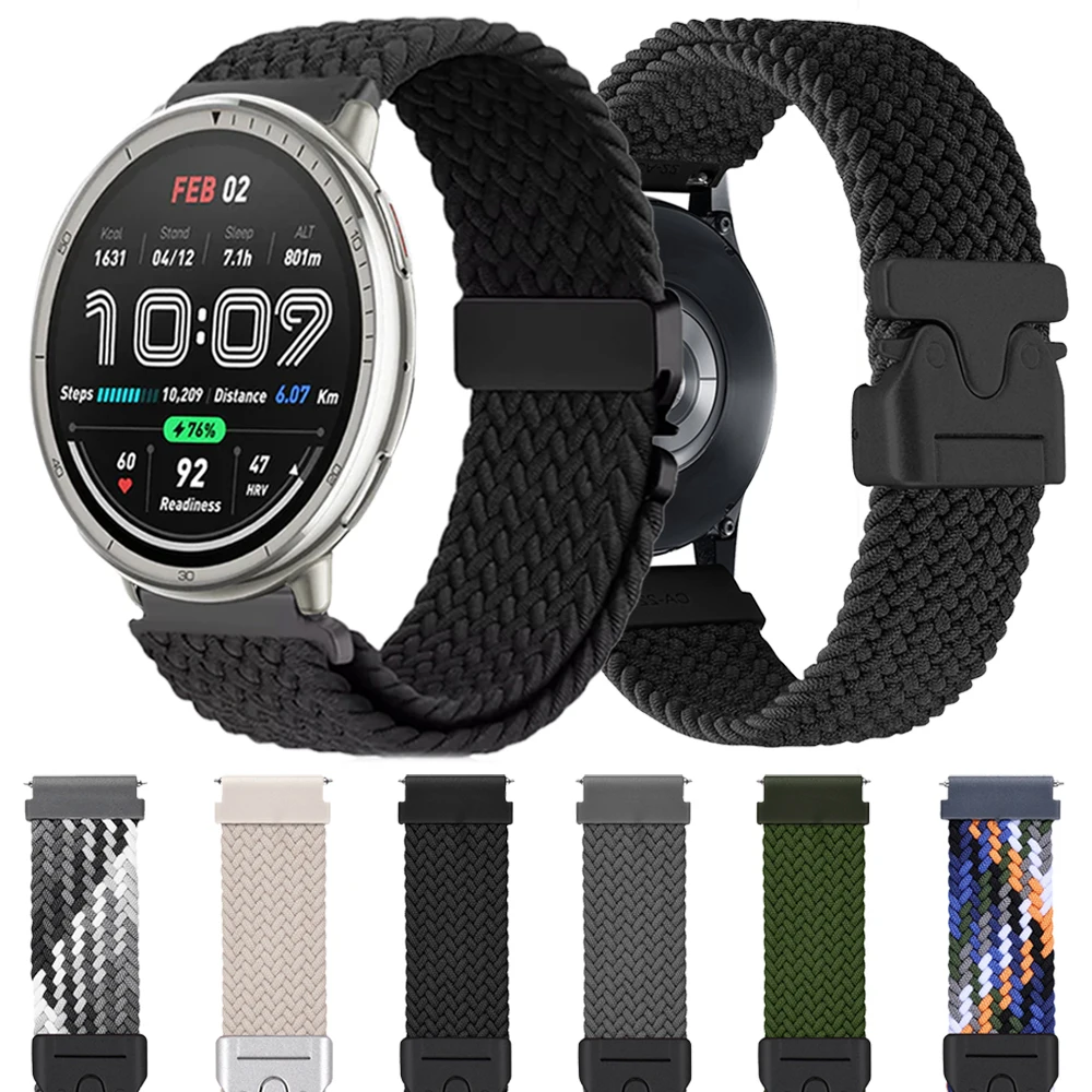 22 มม.20 มม.สําหรับ Amazfit Active 2 BALANCE/Cheetah ไนลอน GTR 4 3 Pro/GTS 4 MINI/GTS 3 2e/Bip6 5 U สร้อยข้อมือเปลี่ยน