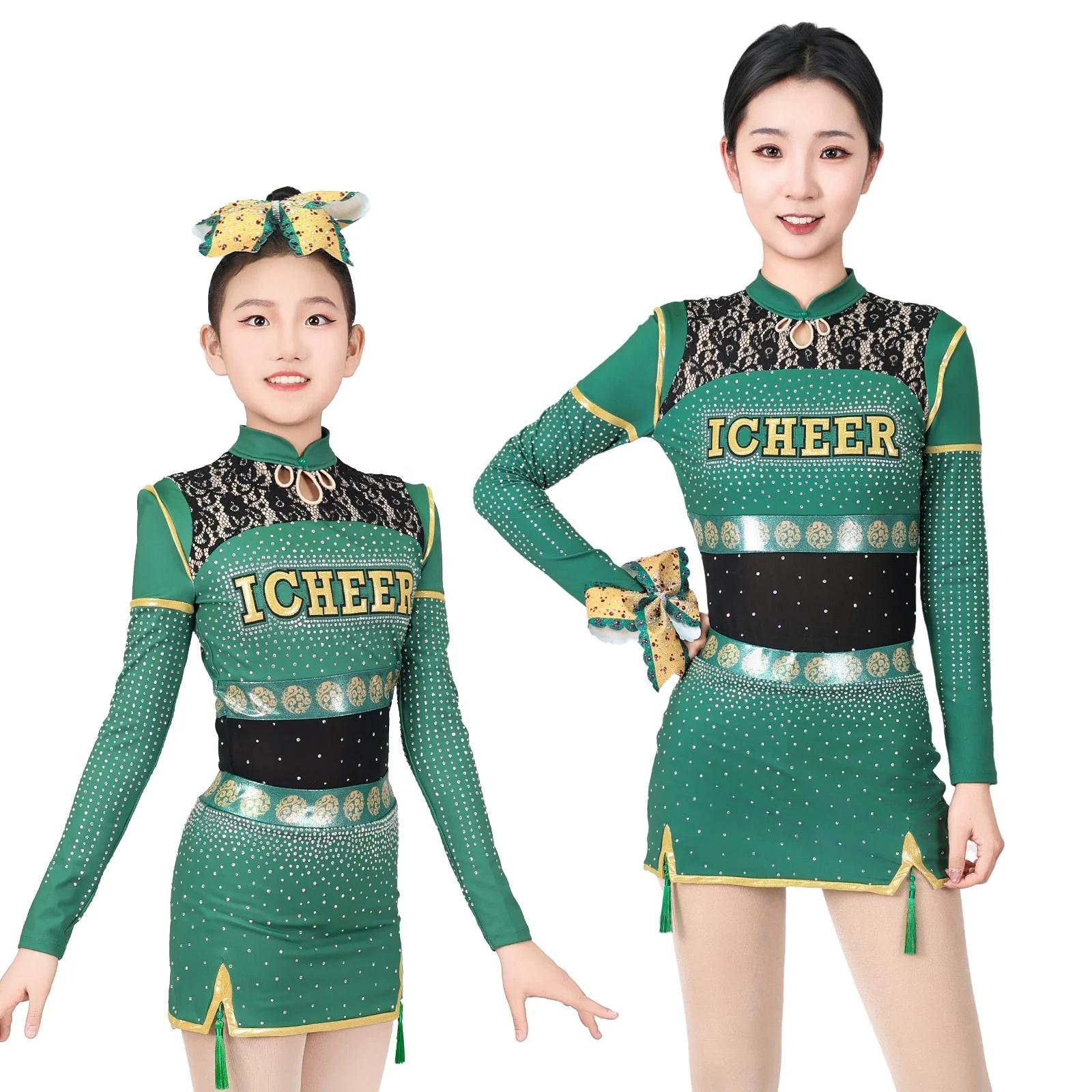 

ODM Moisture Wicking Lightweight Polyester Youth Cheer Squad Custom Cheerleading Uniforms