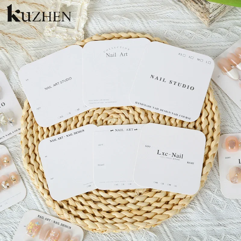 20 Sheets Nail Packaging Cards Press-On Nail Display Handmade False Nail Design Swatch Show Card Manicure Sample Display Salon