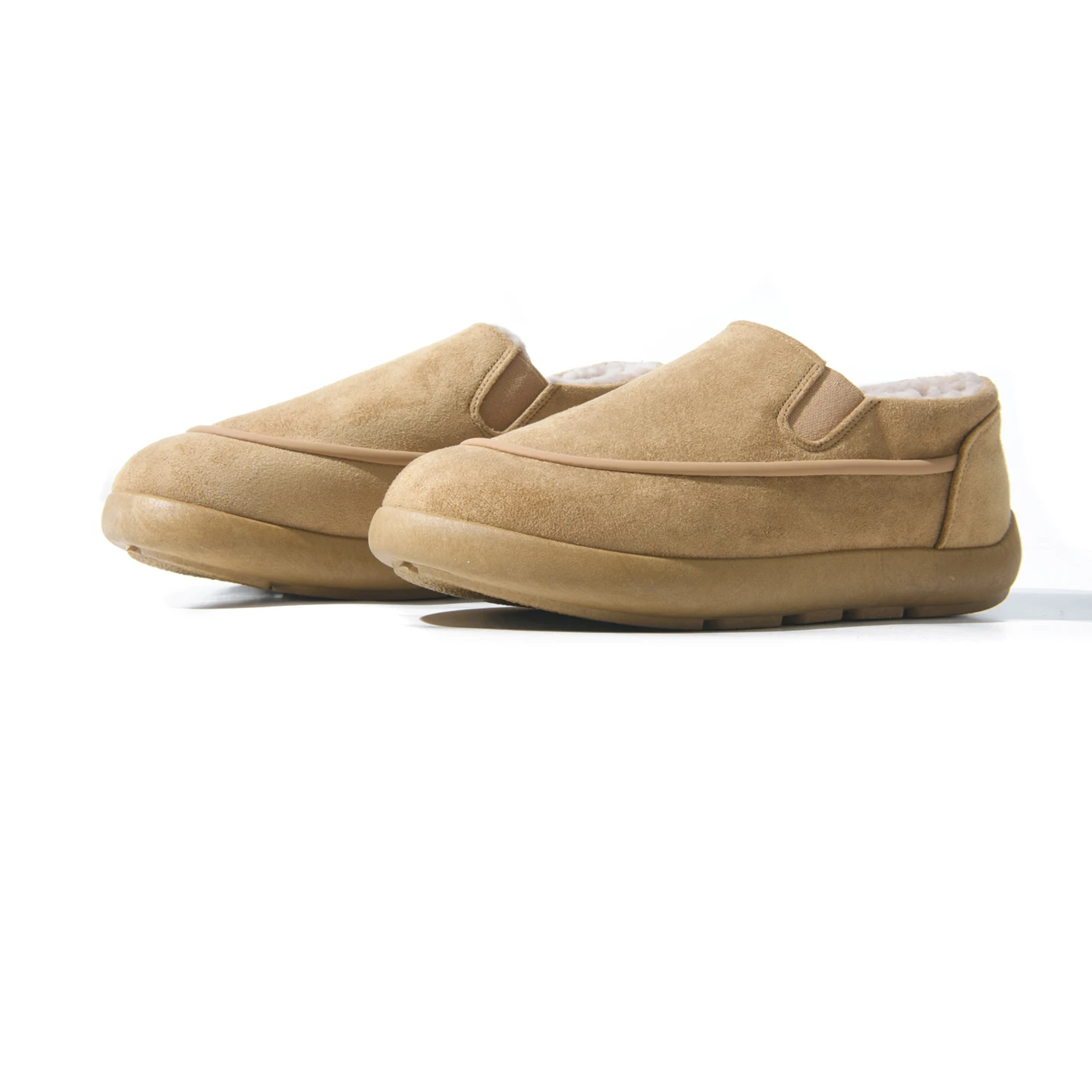 Warm Fleece Lined Men's Slip-On Winter Boots Breathable Comfortable Retro All-Match Low Cut Casual Shoes Easy to Wear