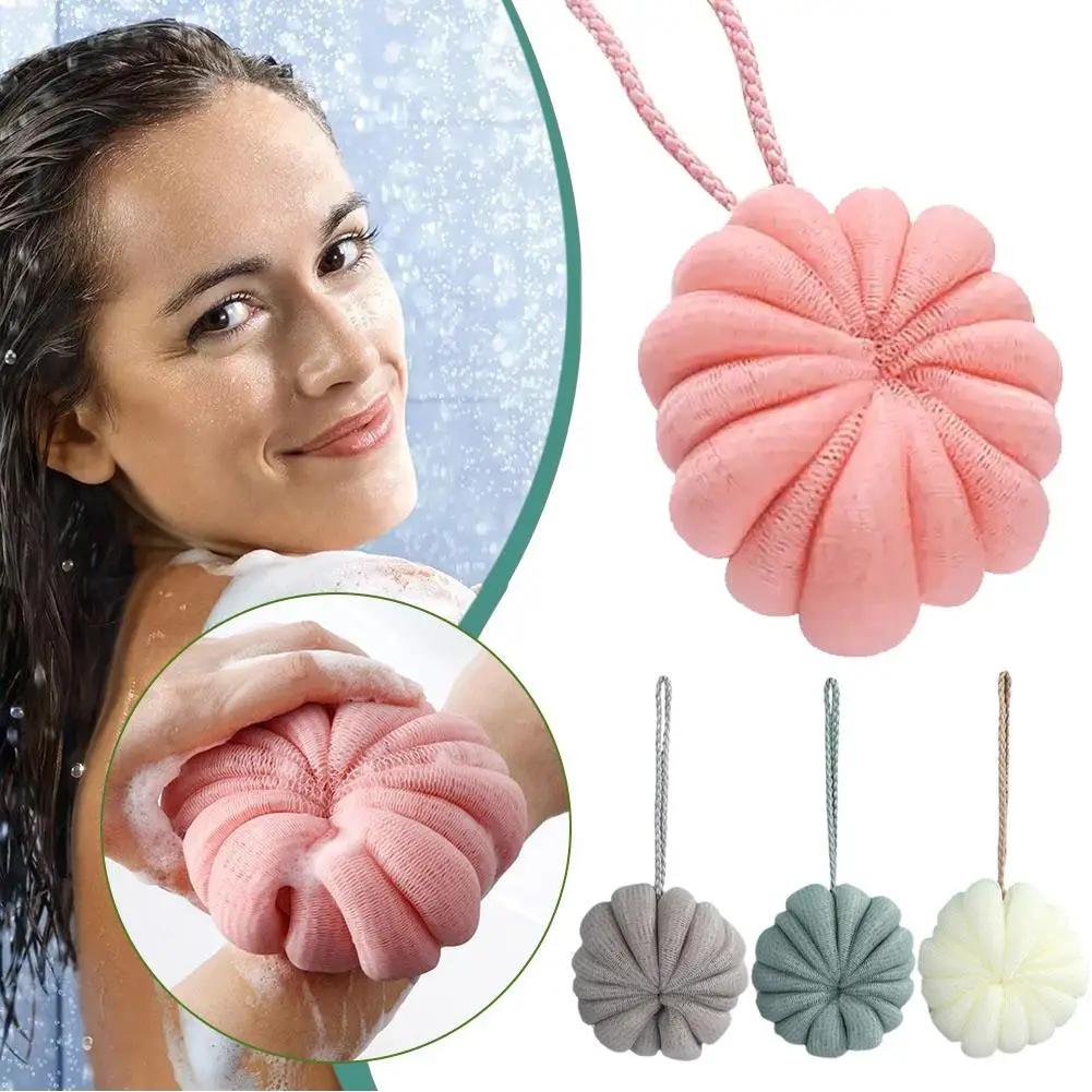 Bath Bubble Ball Exfoliating Scrubber Soft Shower Mesh Sponge Foaming Bath Bathroom Body Pumpkin Accessories Ball New J2M2