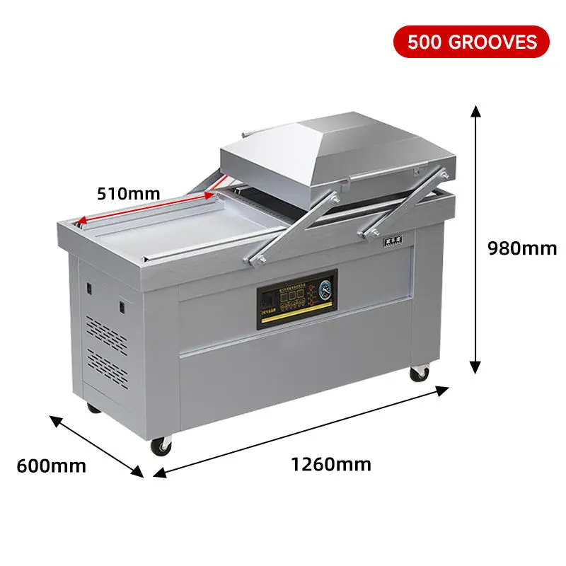 Commercial Double Chamber Strong Vacuum Packaging Machine for Meat Fruit Vegetable Frozen Food with Sealing Function