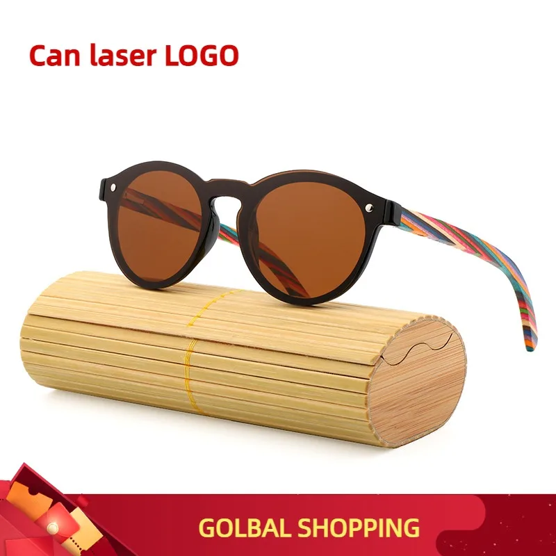 

Handmade Protection Eyewear Wooden Glasses UV400 Fashion Brand Design Polarized Colored Wood Colorful Sunglasses for Women