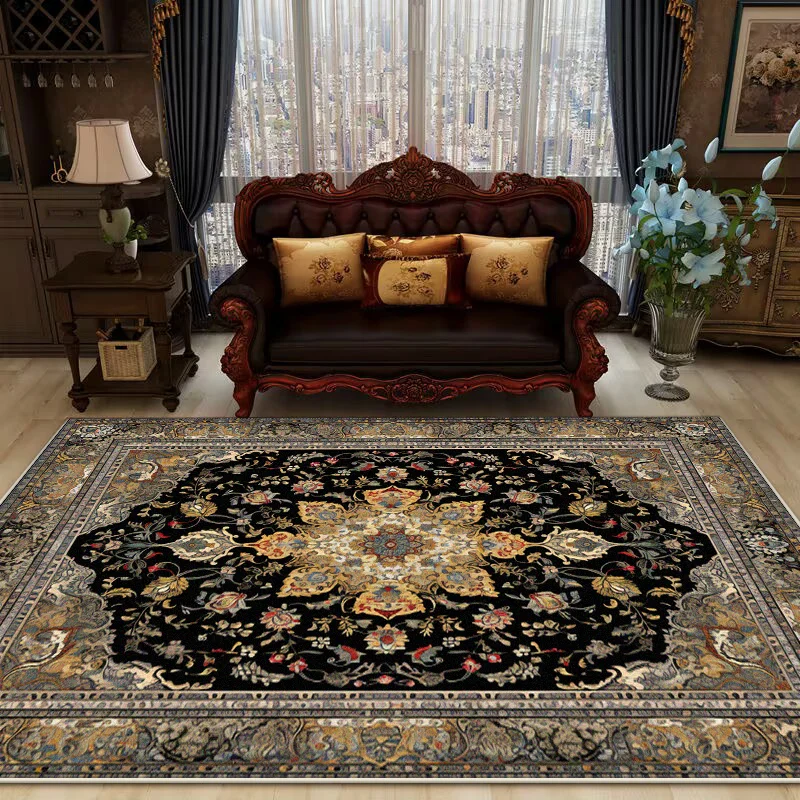 Alfombras bohemias para sala de estar, decoración de lujo para dormitorio, alfombrillas antideslizantes, alfombra de área grande, alfombra persa lavable