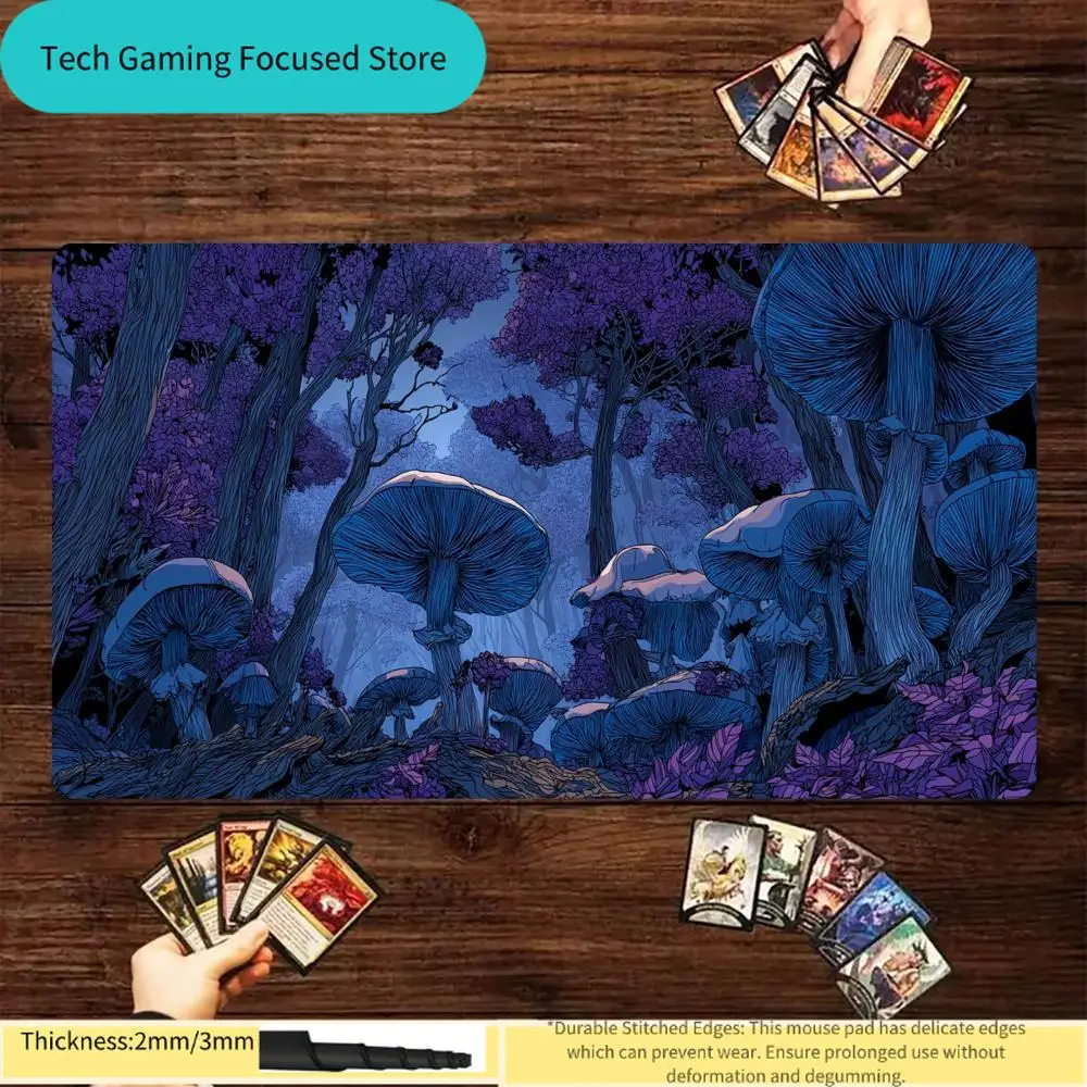 

Игровой коврик Giant Mushroom Forest MTG для карточных игр Magic, настольный коврик, нескользящий, с прошитыми краями