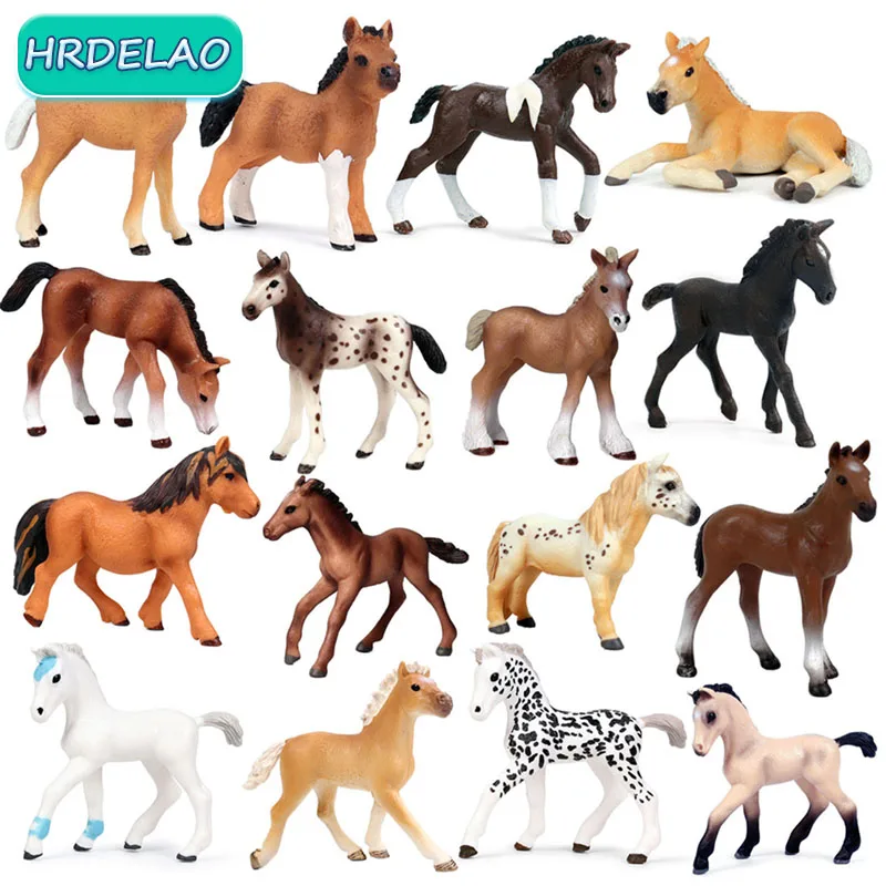 

Mini Realistic Wild Farm Animal Horse Model American Clydesdale Horse Figurines Action Figures Collection Toys for Children Gift