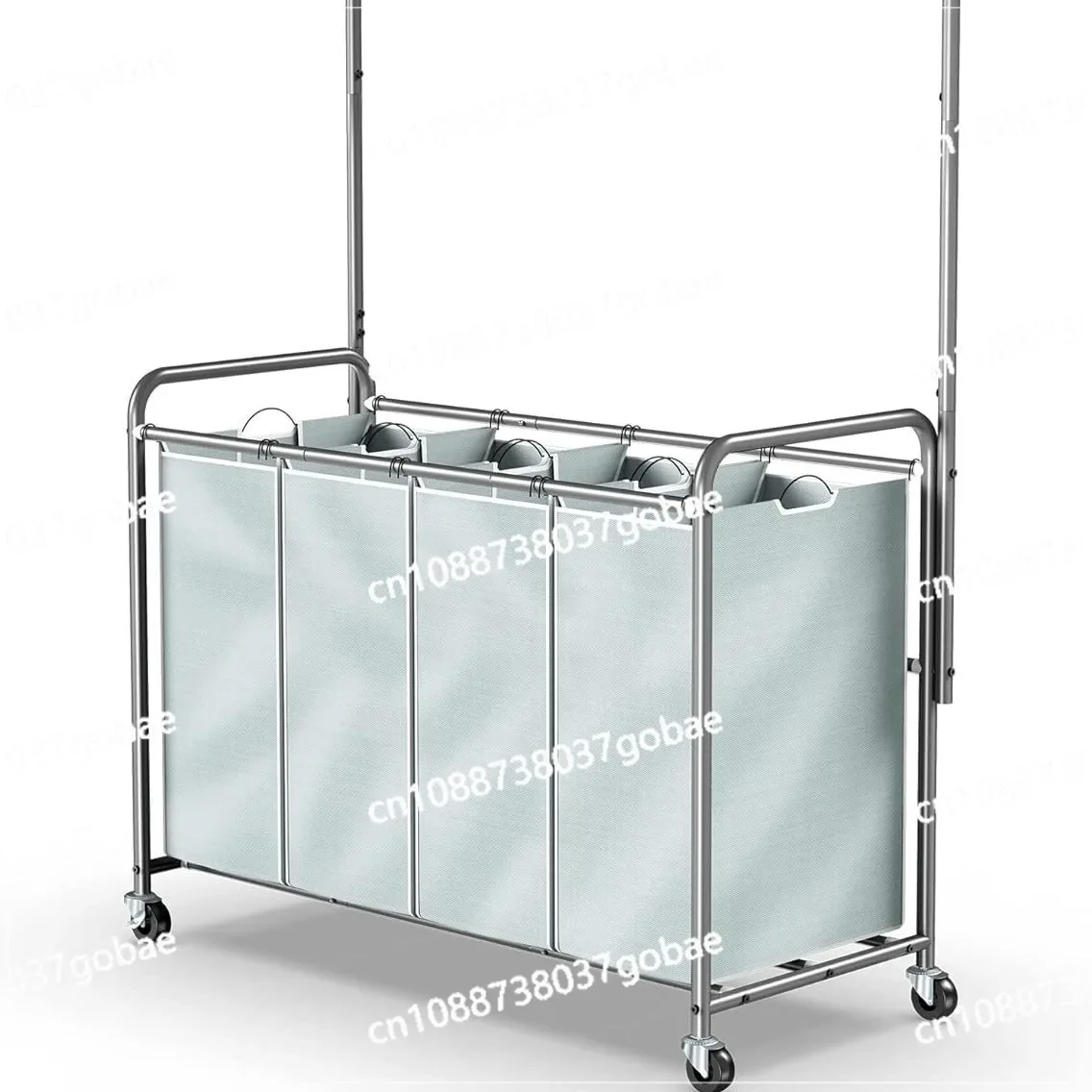 

Removable laundry storage box with hanging rod