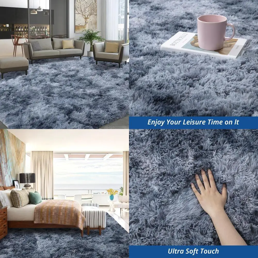 

Ultra Soft Faux Fur Area Rug, 12x15 Feet, Modern Plush Carpet for Bedrooms and Living Rooms, Non-Skid Indoor Floor Covering