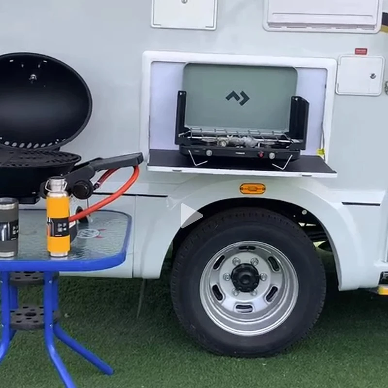 

RV Folding Table Board Outdoor Picnic Table Trailer Modification Accessories Aluminum Alloy Vehicle Table Board with LED Lights