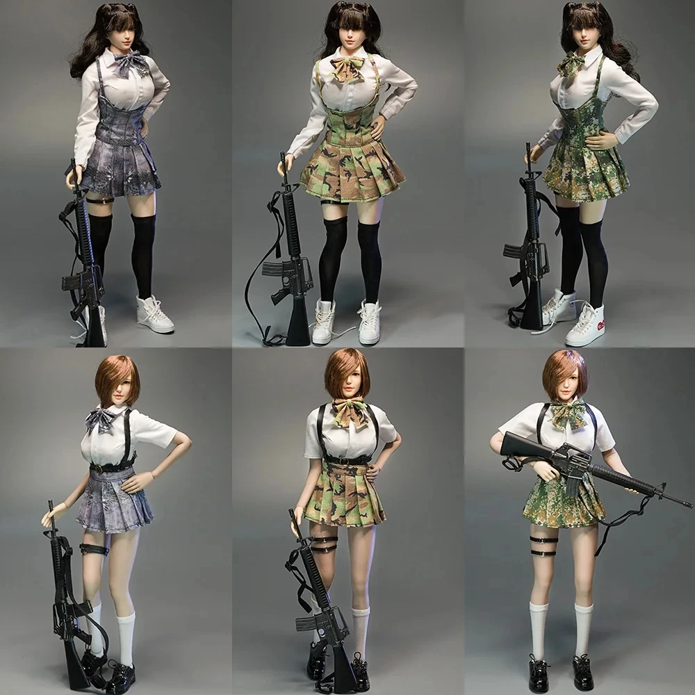 

Cdtoys M014 M015 1/ 6 Sexy Women's Camouflage Armed Tactical Python JK Uniform Pleated Skirt Suit for 12" Soldier Action Figure
