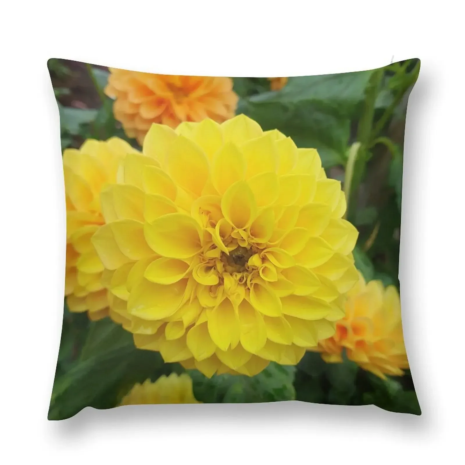 Yellow Dahlias 3 Throw Pillow Sofa Pillow Cover pillowcases for sofa cushions ornamental pillows for living room pillow