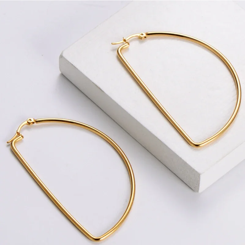 High Quality hoop Stainless Steel Earrings for Women Men Trendy Elegant Gold Rainbow Color Earrings Gifts