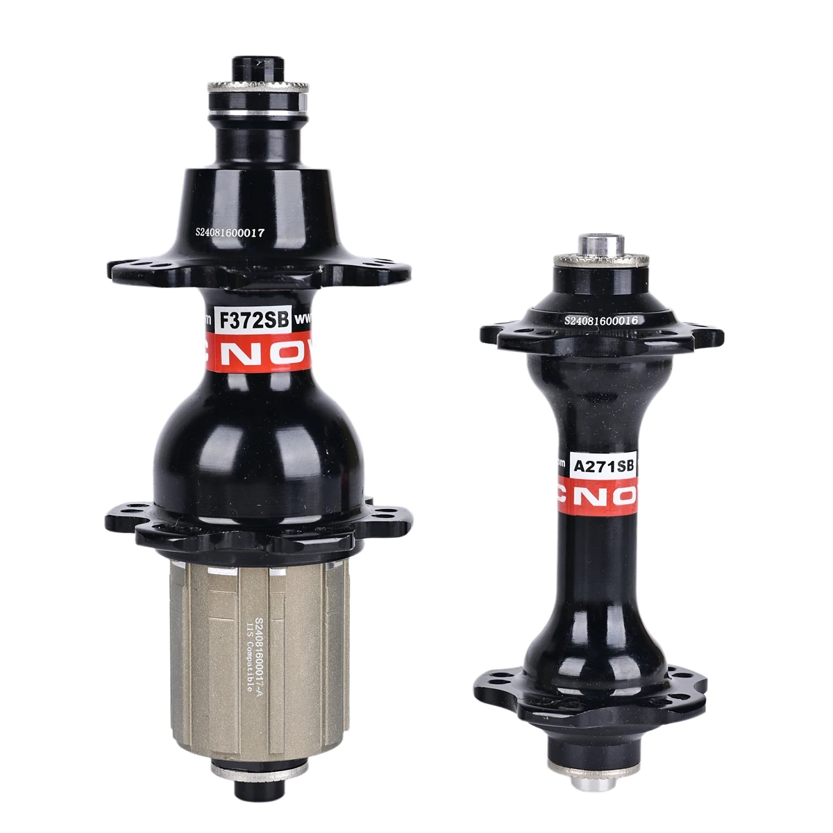 Novatec Joy Rennrad-Naben A271SB/F372SB Vorder- und Hinterachse mit zwei bzw. vier Lagern, V-Bremse, 20/24 Loch, 380g Paar, Dual-Loch-Design – Detail 3