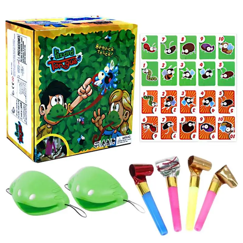 Parent-child Interactive Funny Tongue Out Game Multiplayer Greedy Chameleon Lizard Mask Desktop Toy Memory Game For Kids Adults