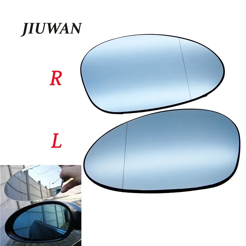 Car Side Rear View Mirror Blue Glass Anti Glare Heated Left Right For BMW E90 2005-2008 Wide Angle Direct Replacement