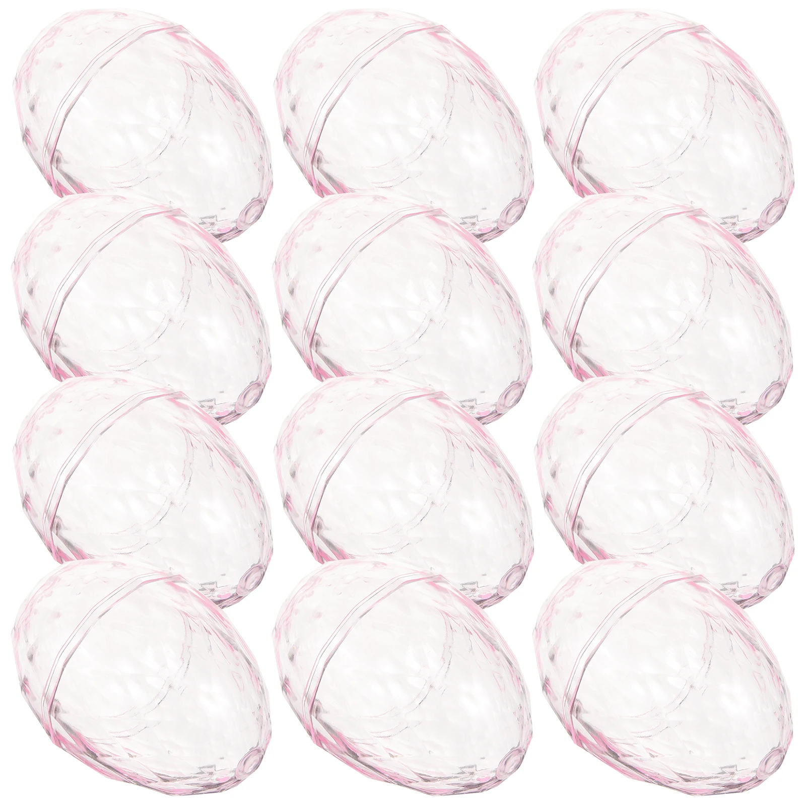 

12 Pcs Plastic Fillable Egg Balls Clear Wedding Candy Boxes Easter Pink Giant DIY Craft Decor Gifts Egg Shaped