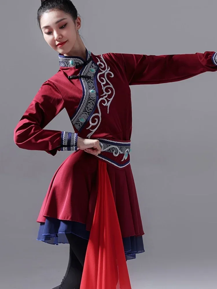 Mongolian Dance Costume Traditional Costume Female National Dance Tibetan PracticeClothesMongolian AncientYangko Dance